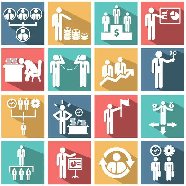 Set of human resources icons — Stock Vector