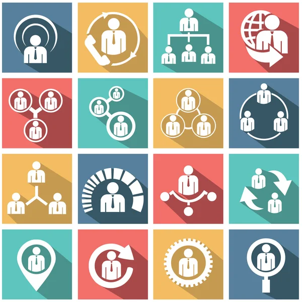 Set of human resources icons — Stock Vector