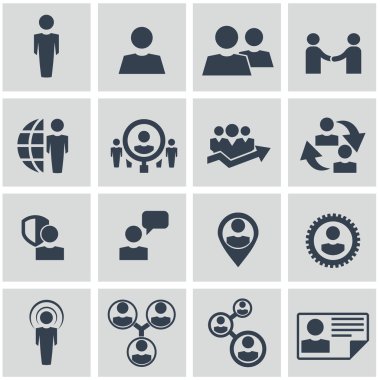 Set of human resources icons clipart