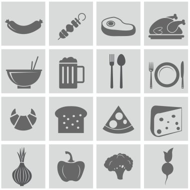 Düz tasarım gıda simgeler