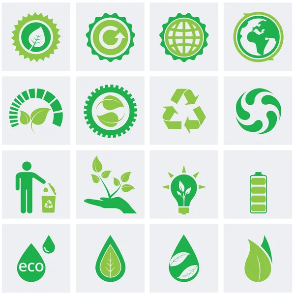 Set of ecology icons — Stock Vector