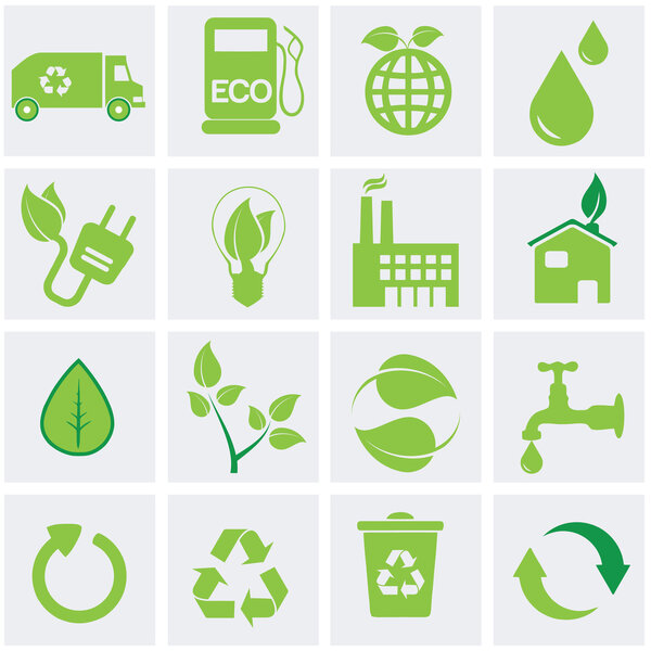 Set of ecology icons