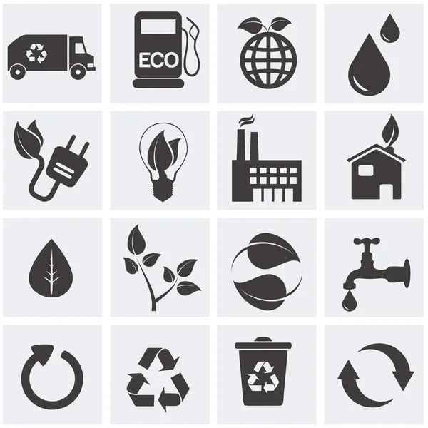 Conjunto de iconos de ecología — Vector de stock