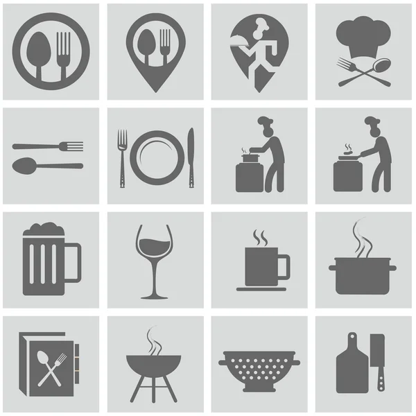 Кухонная утварь иконы — стоковый вектор