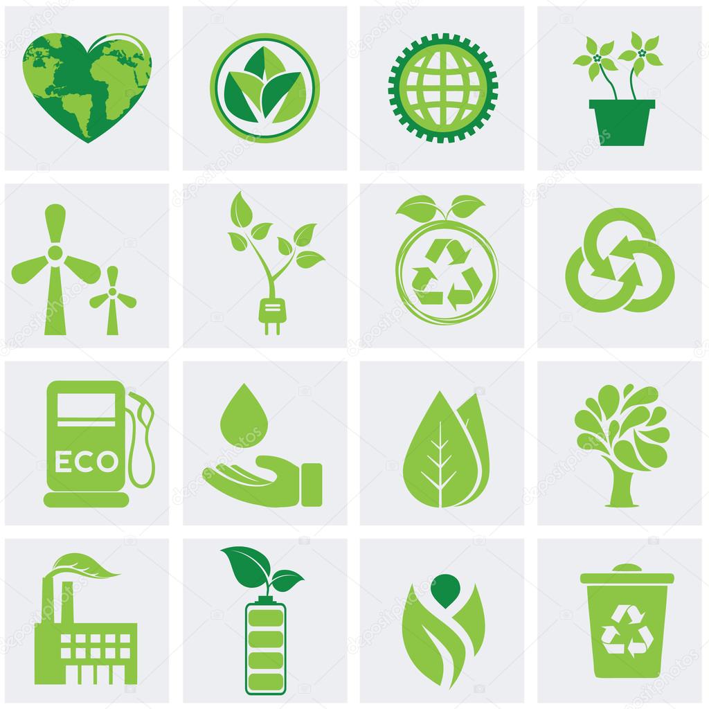 Set of ecology icons