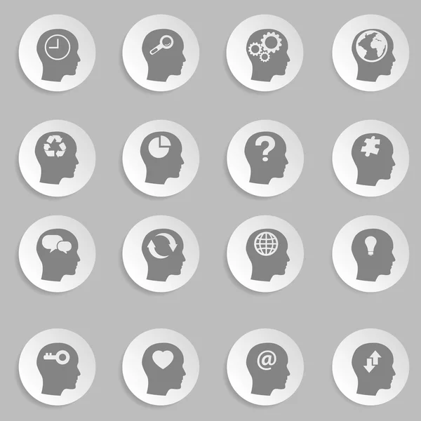 Thinking Heads Icons — Stock Vector