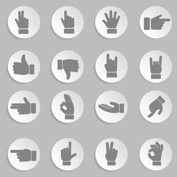 Jeu de gestes de mains — Image vectorielle
