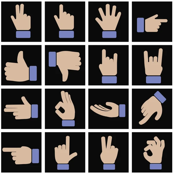 Set of hands gestures — Stock Vector