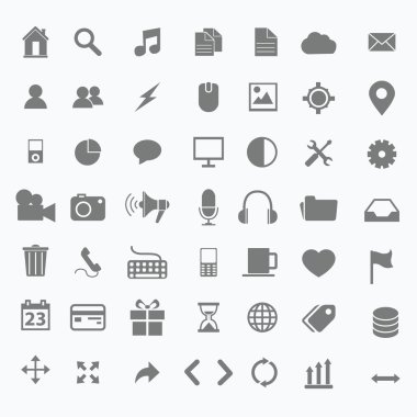 Düz simgeler kümesi