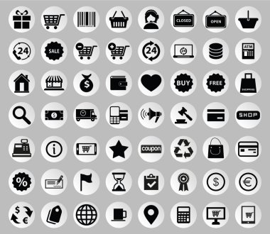 alışveriş simgeleri dizisi