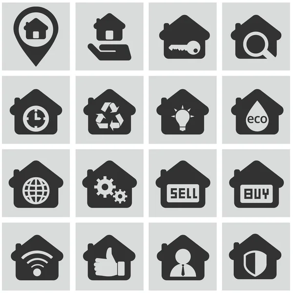 Conjunto de ícones de casas — Vetor de Stock