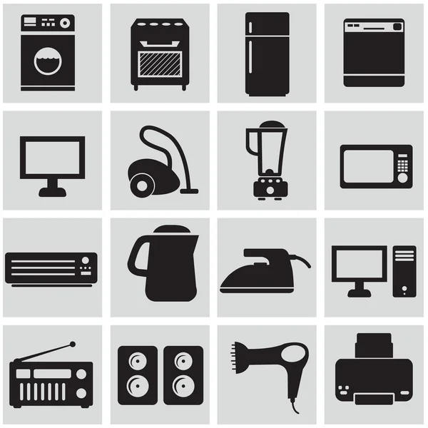 Symbole für Haushaltsgeräte gesetzt — Stockvektor
