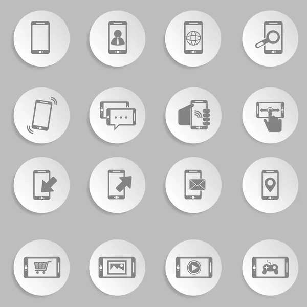 Konta mobilnego zarządzania ikonami — Wektor stockowy