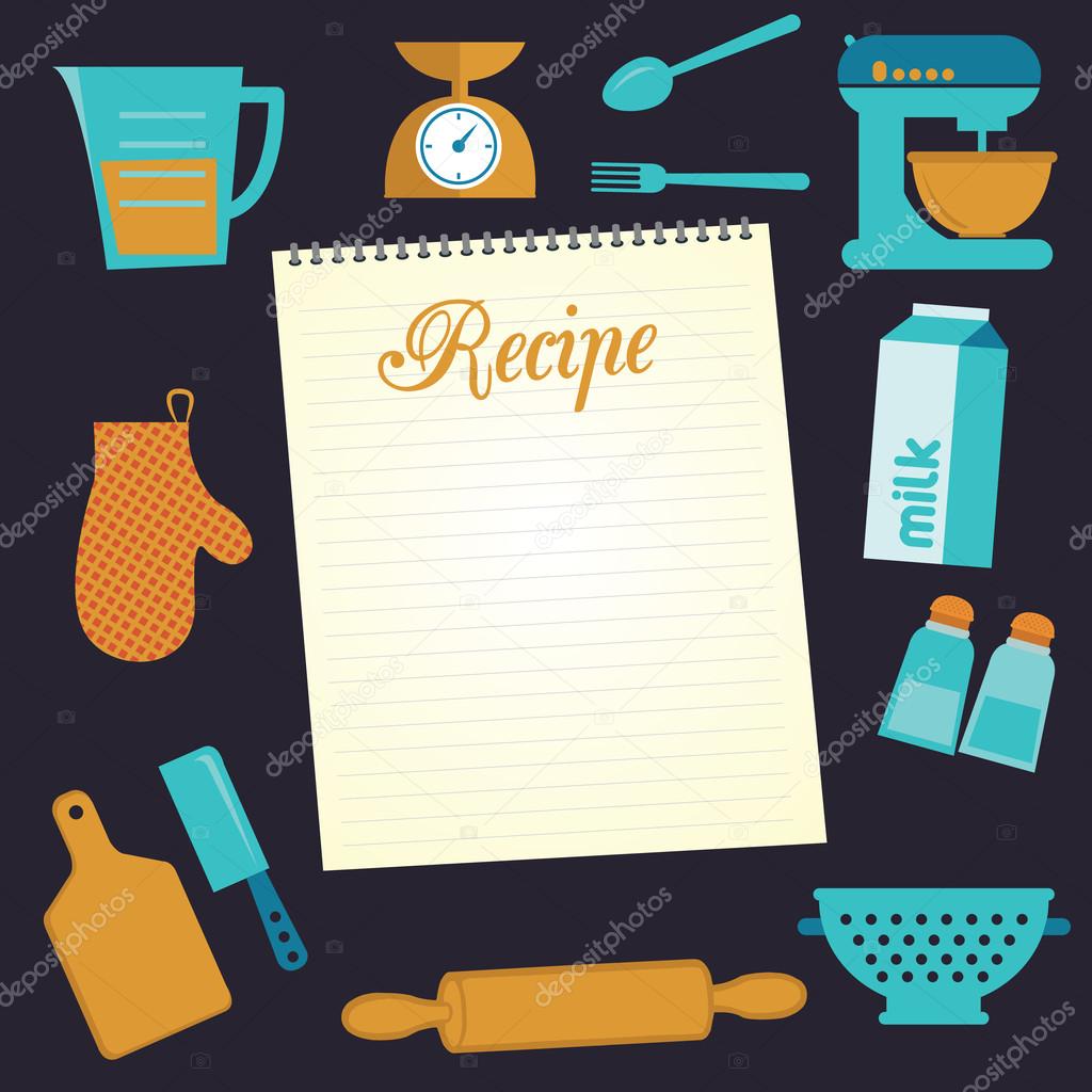 Recipe background with ingredients