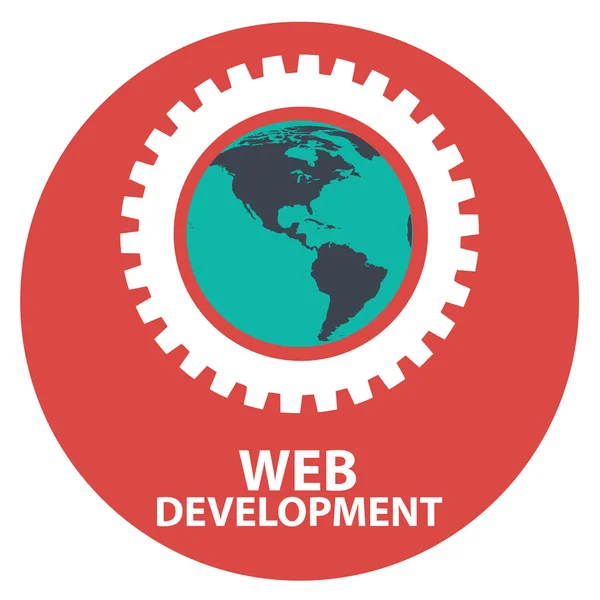 Desenvolvimento web em círculo — Vetor de Stock