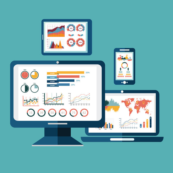 website    information and  data analysis  concept