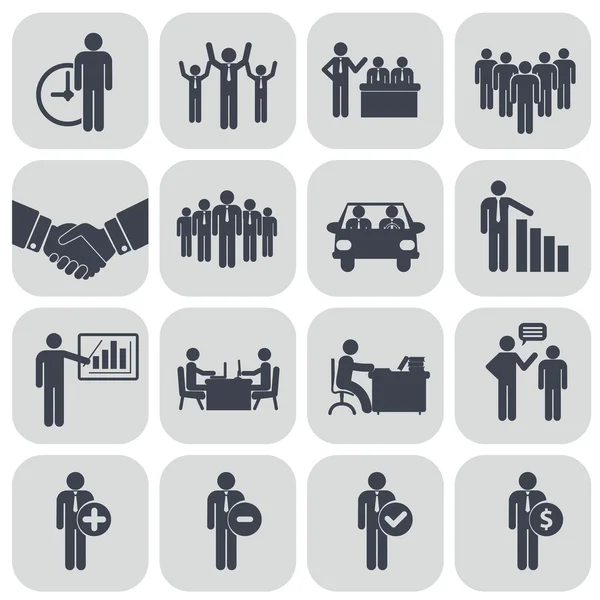 Human resources and management icons set. — Stock Vector