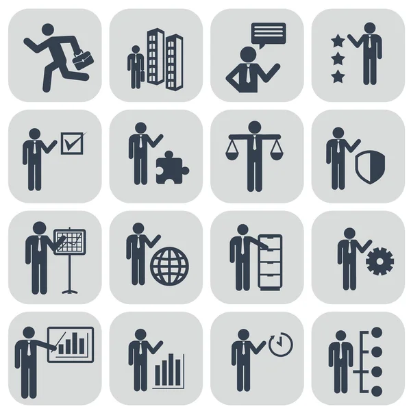 Human resources and management icons set. — Stock Vector