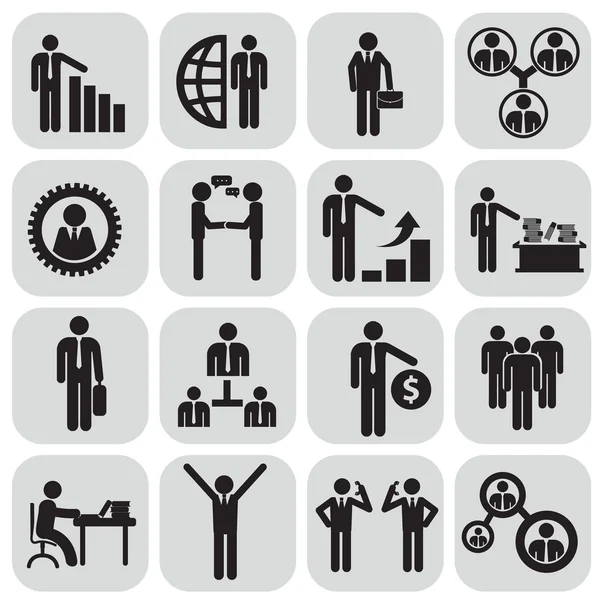 Zbiór ikon zasobów ludzkich i zarządzania. — Wektor stockowy