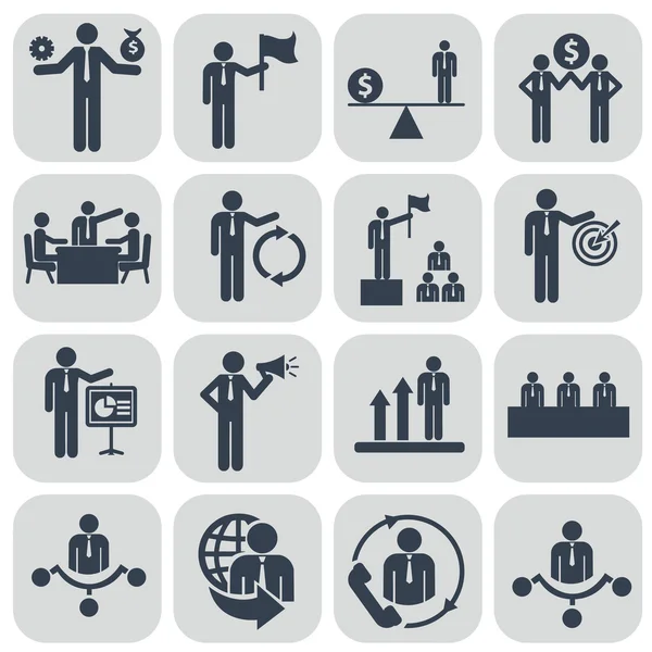 Human resources and management icons set — Stock Vector