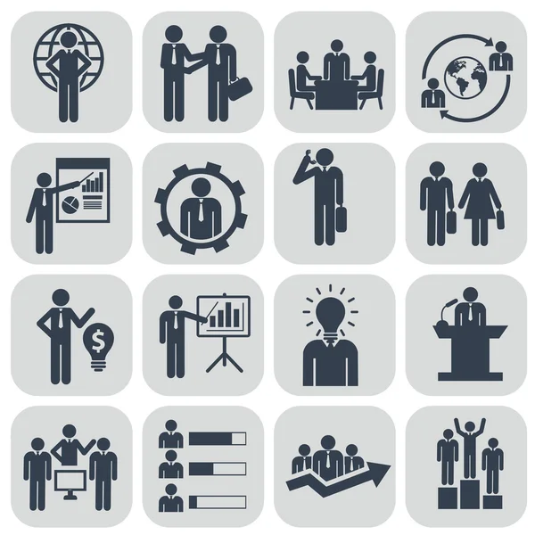 Human resources and management icons set — Stock Vector