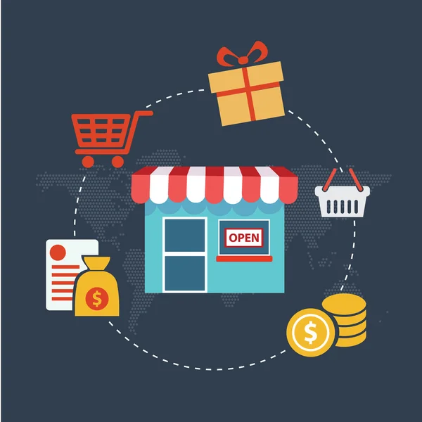 Concepto de compras por Internet — Vector de stock