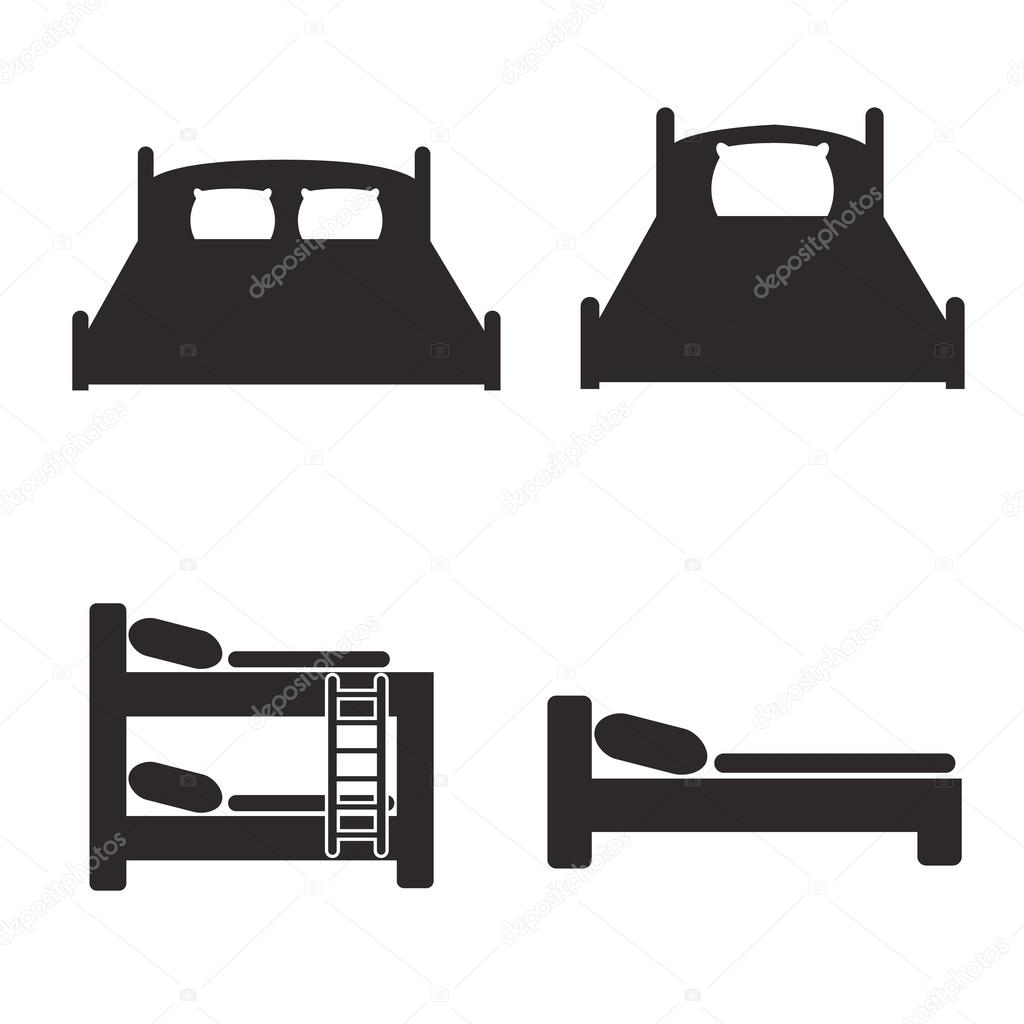 hostels and hotels bed icons