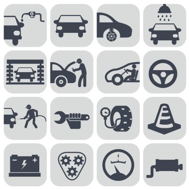 otomatik araba Icons set