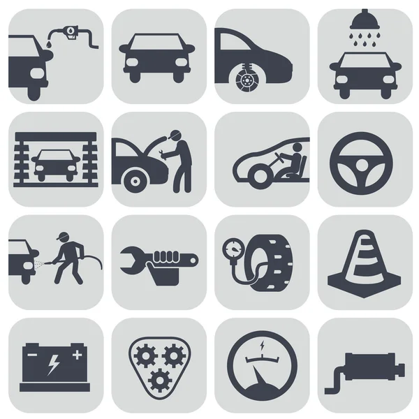 Auto coche iconos conjunto — Vector de stock
