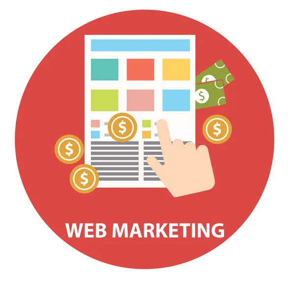 Iconos de marketing web y publicidad en Internet — Vector de stock