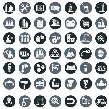 Industry factory icons .