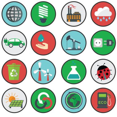 Yeşil ekoloji simgeler.