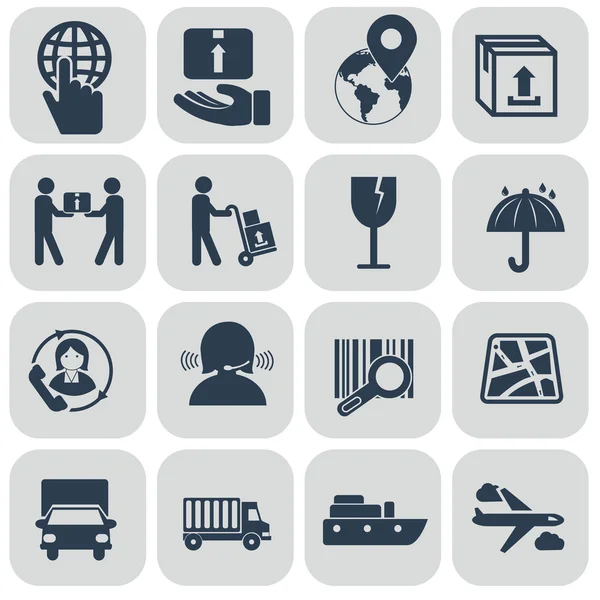 Logistiek icons set — Stockvector