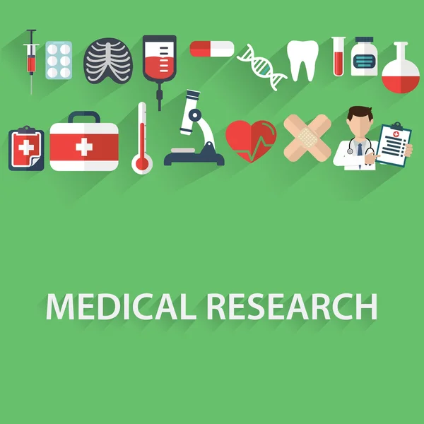 Asistencia sanitaria e investigación médica — Archivo Imágenes Vectoriales