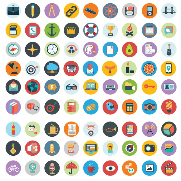 Iconos planos diseño moderno conjunto — Vector de stock