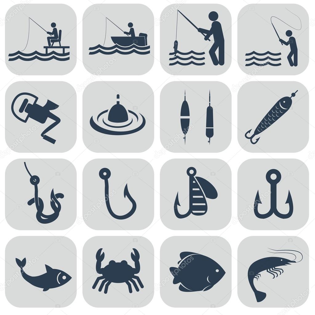 Fishing symbol icons