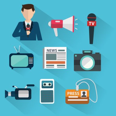 News cast journalism television  concept