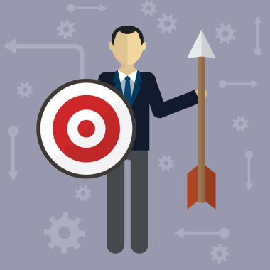 Target, businessman strategy concept clipart