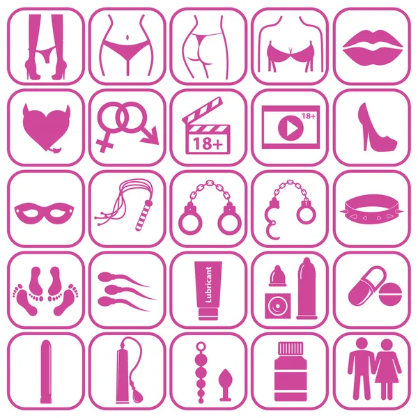 Seks ikony zestaw, symbol xxx — Wektor stockowy