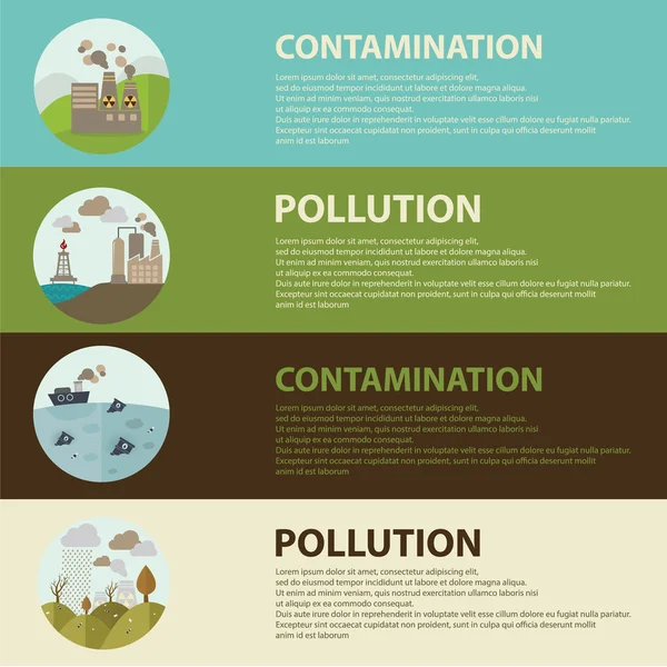 Ikon ekologi, lingkungan, kontaminasi - Stok Vektor
