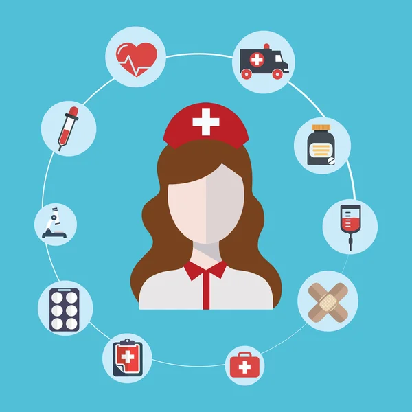 Läkare, sjuksköterska konceptet ikoner — Stock vektor