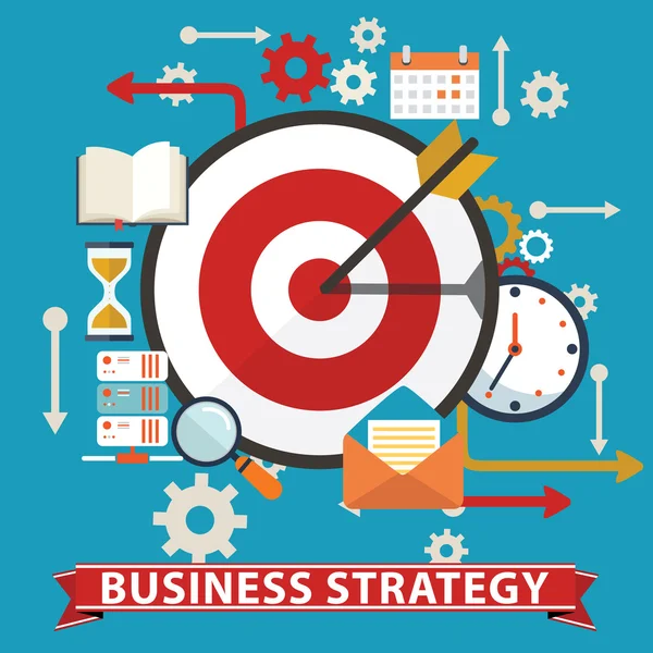 Banner de estrategia empresarial — Vector de stock