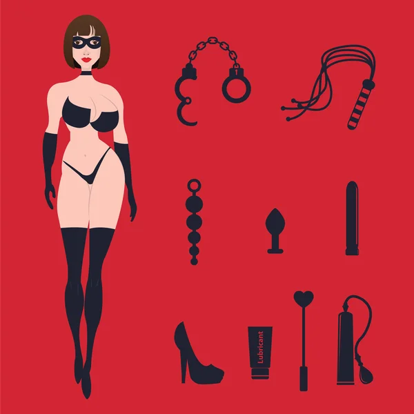 Fétiche bdsm sexy femme dans lingerie — Image vectorielle