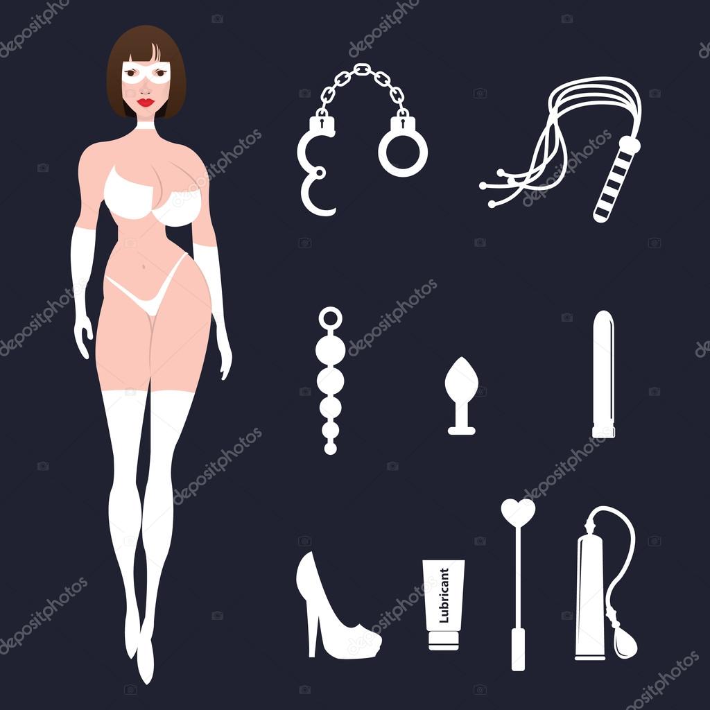 Фетиш БДСМ сексуальная женщина в нижнем белье Векторное изображение  ©royalty 75505323