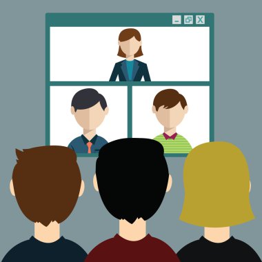 Video conference, online meeting clipart