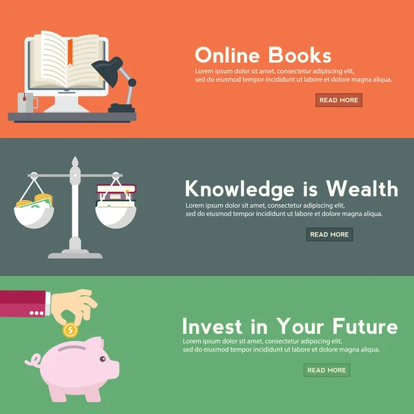Online book store, education savings — Διανυσματικό Αρχείο