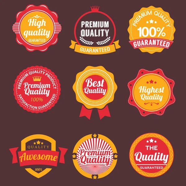 Badges plats vintage, rétro — Image vectorielle