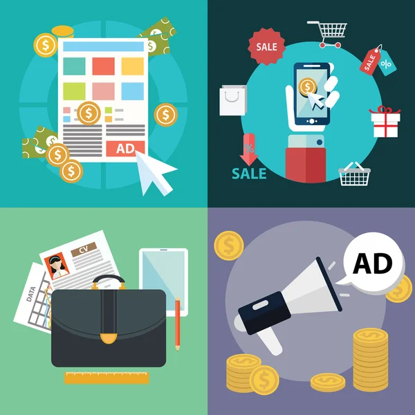 Business, marketing and finance concepts — Stock Vector