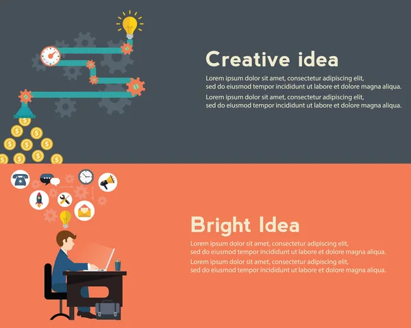 Generador de ideas creativas, idea brillante — Vector de stock