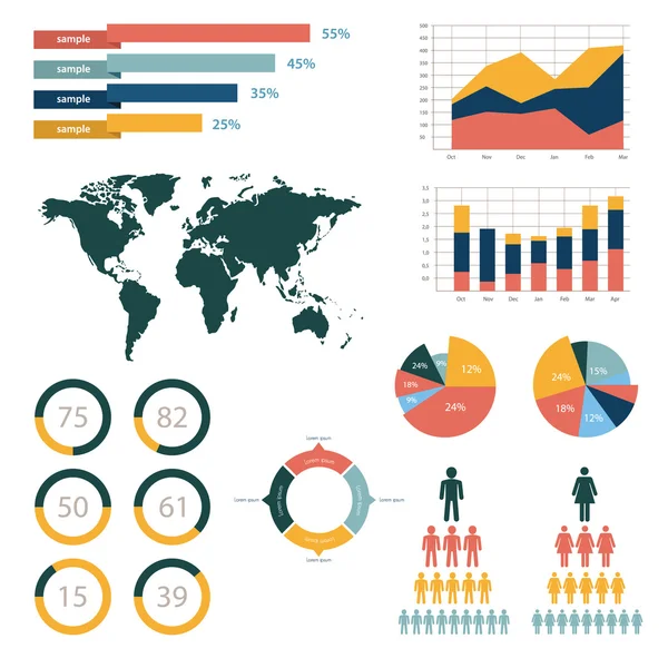 Weltkarte und Informationsgrafik — Stockvektor